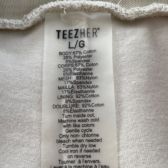 TEEZHER Size Large Flat Waistband Pull On Skort Taupe & Cream Tweed Look Print - Picture 4 of 5